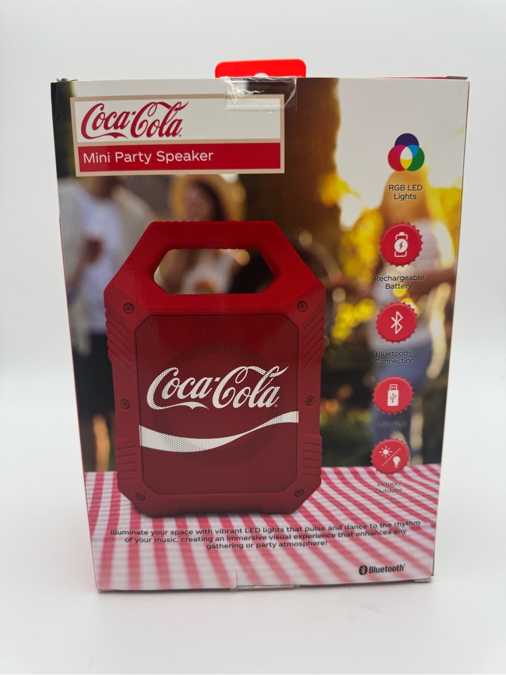 Coca Cola Red Mini Party Speaker with RGB Lights